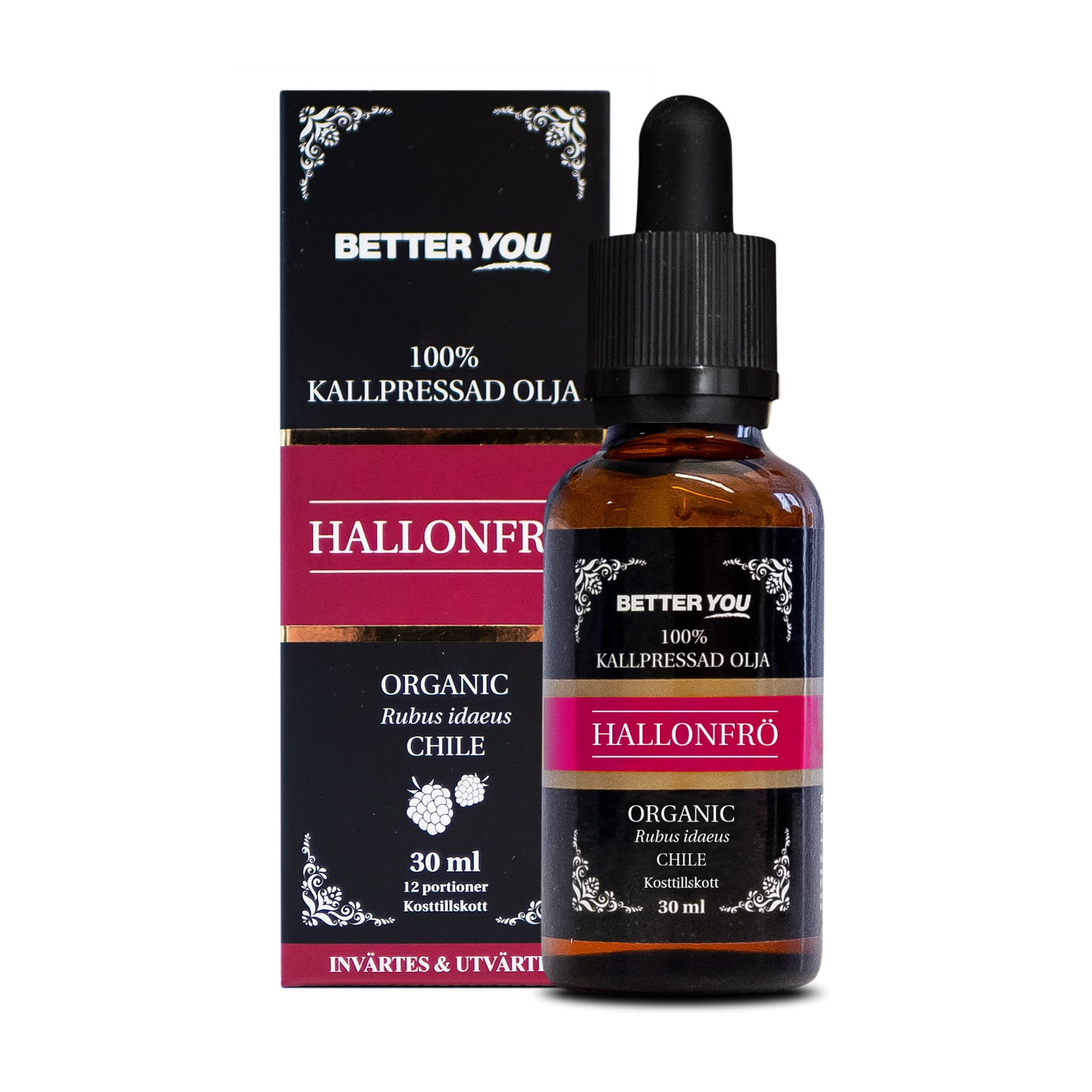 Hallonfröolja EKO Kallpressad - 30 ml